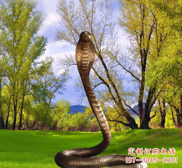 潍坊铜质眼镜蛇动物雕塑
