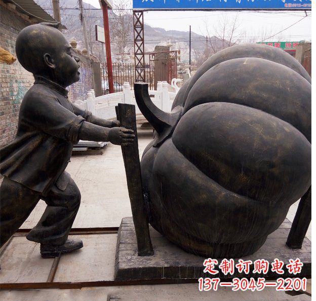 潍坊精致男孩铜雕