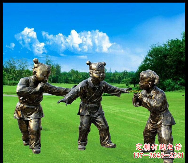 潍坊精致的儿童铜雕造型,增添公园乐趣
