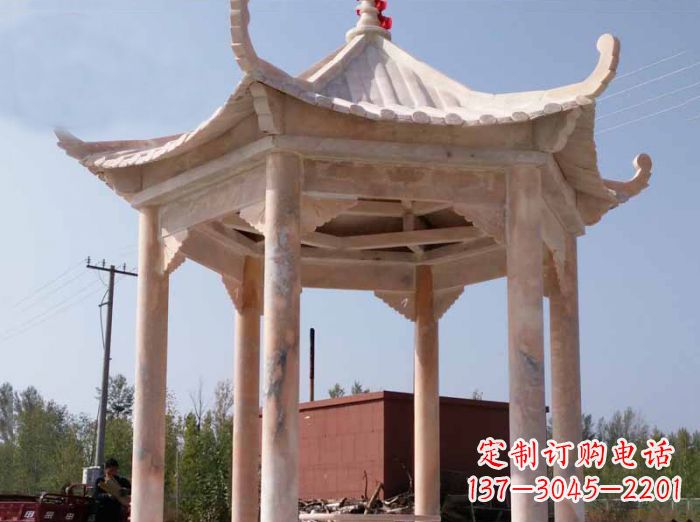 潍坊红六角凉亭雕塑