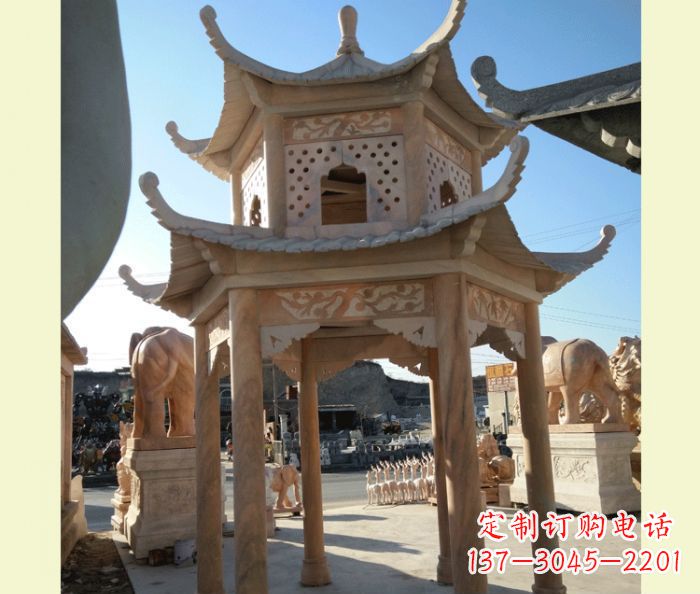 潍坊中式双层石雕凉亭