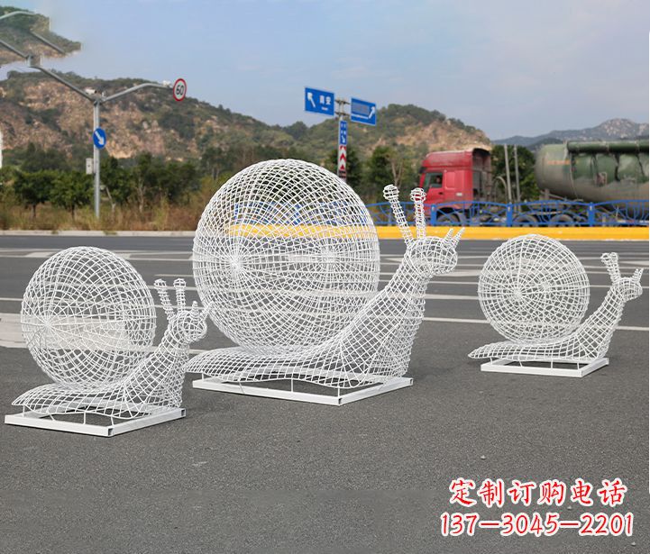 潍坊公园蜗牛镂空不锈钢雕塑