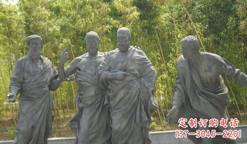 潍坊公园西方名人人物铜雕