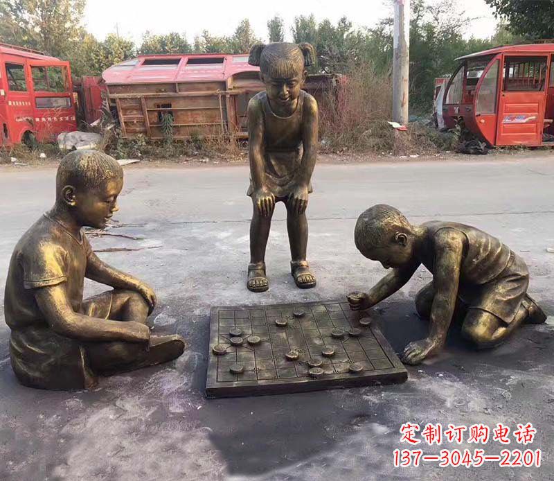 潍坊铜雕“童年梦想”儿童雕塑