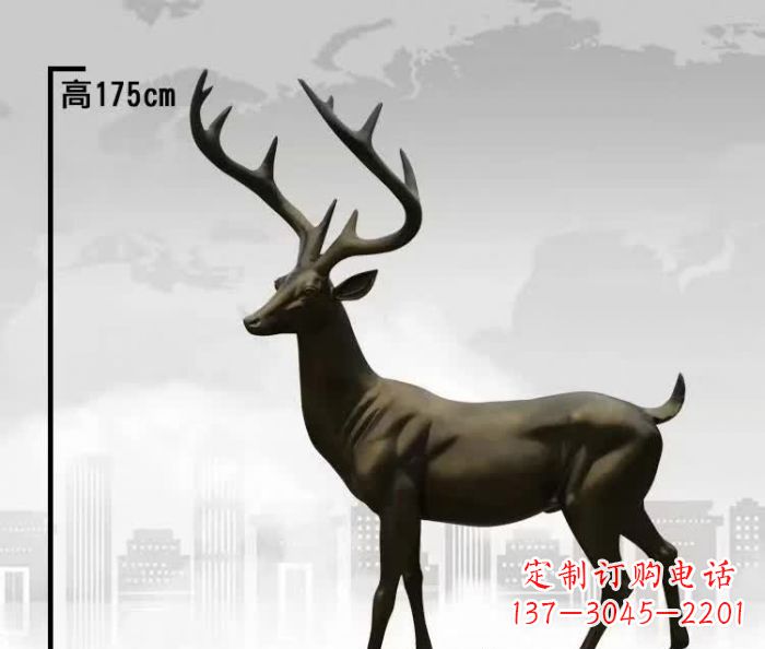 潍坊精美的铜制公园小鹿雕塑
