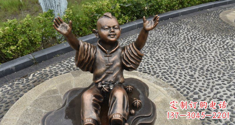 潍坊精致雕塑，匠心创造——小男孩铜雕