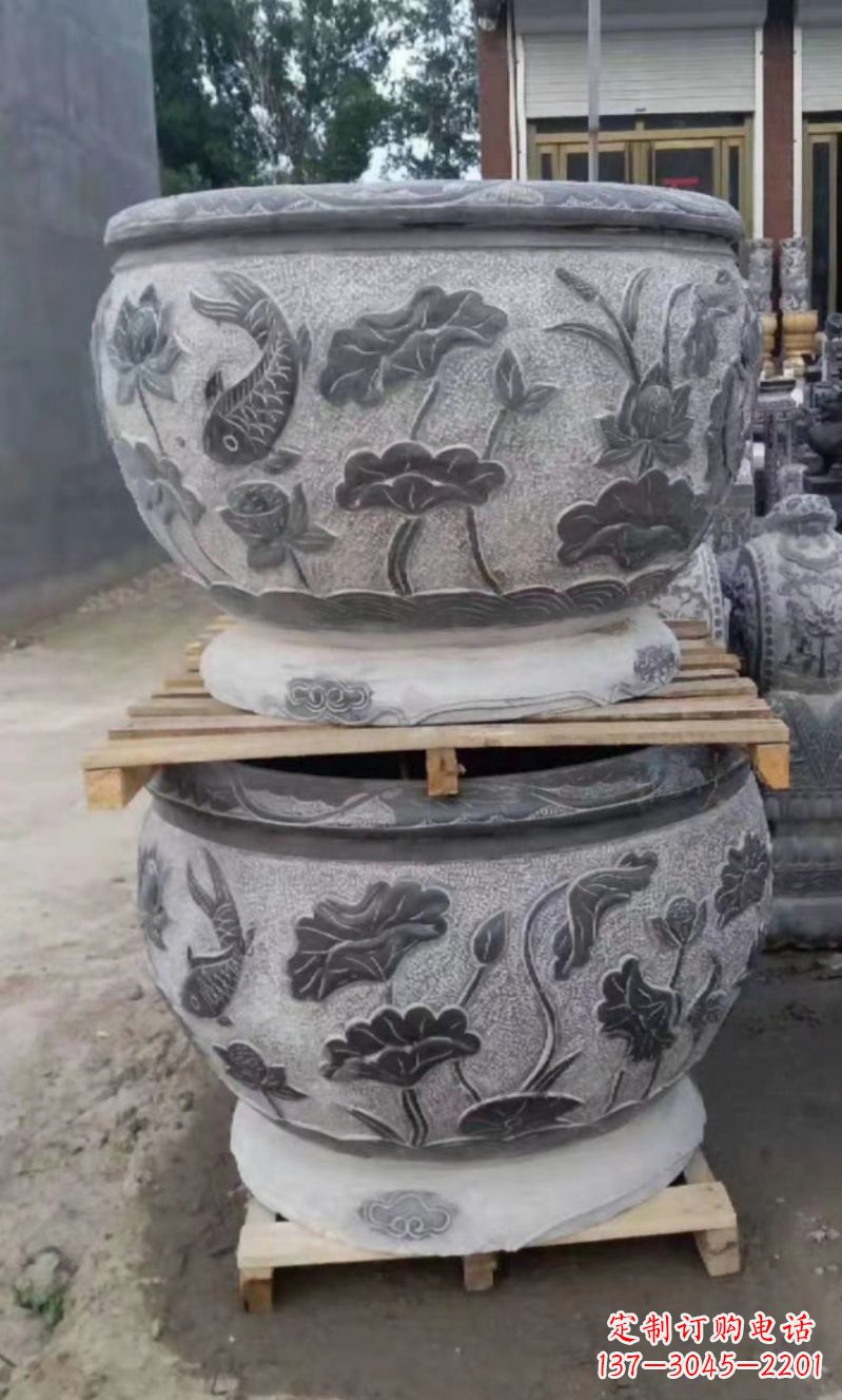 潍坊精致的石头水缸雕塑，为您的公园小区增添美丽色彩