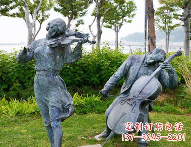 潍坊双面演奏大提琴&小提琴铜雕塑
