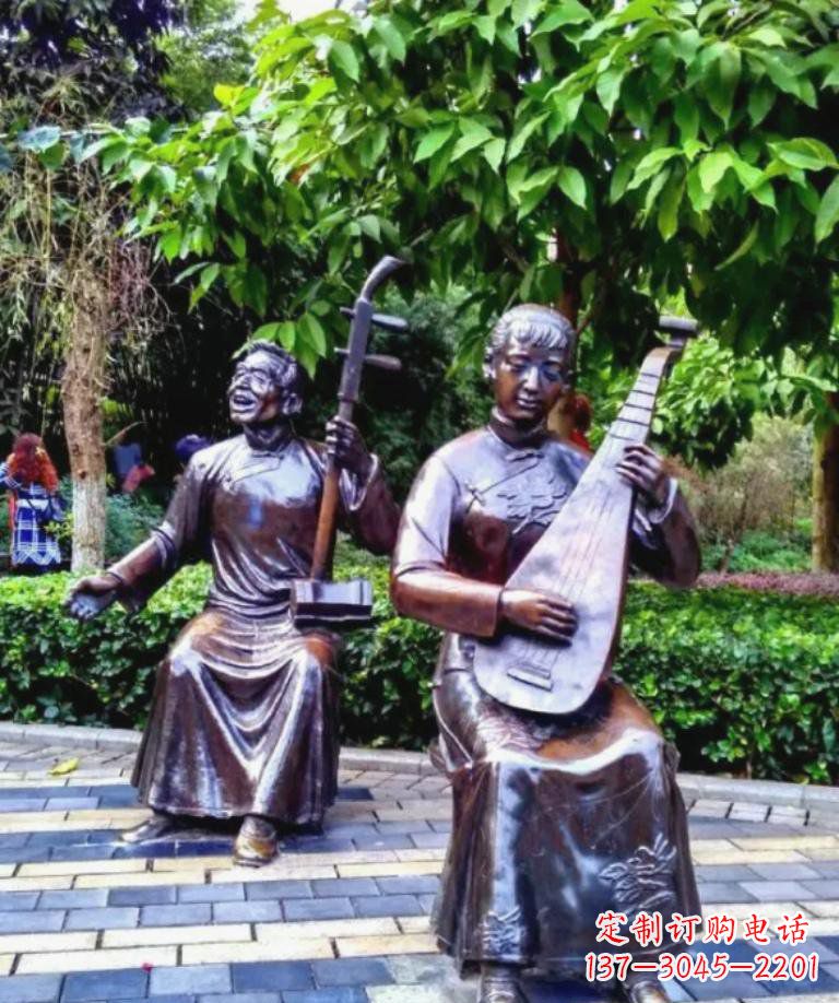 潍坊以音乐为灵感原点的二胡铜雕