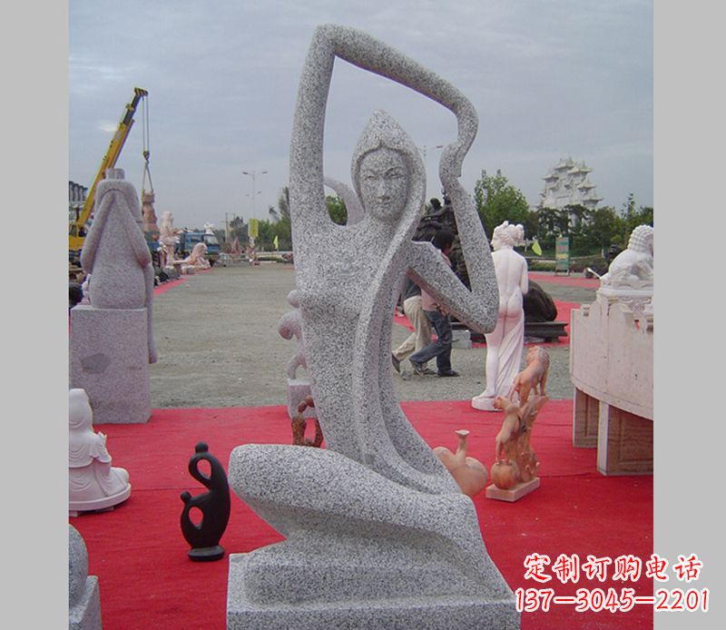 潍坊中领雕塑定制精美瑜伽美女雕塑
