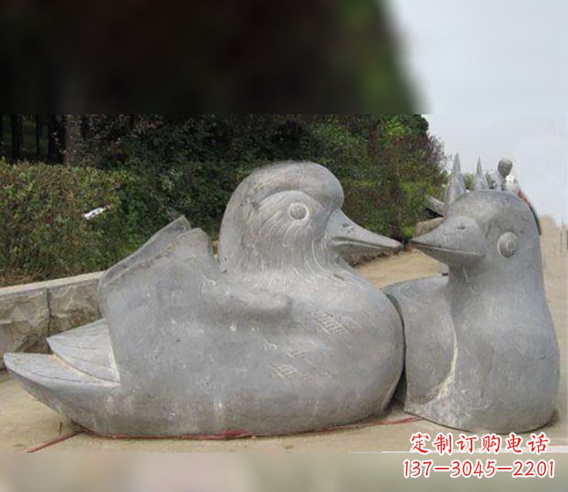 潍坊中领雕塑传统鸳鸯石雕