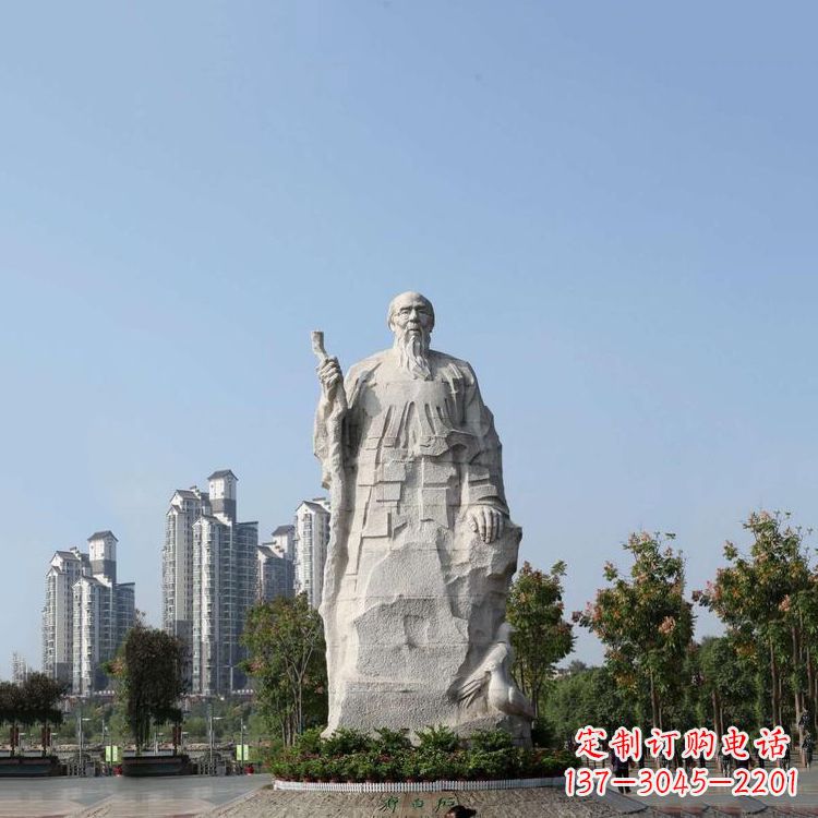 潍坊具有历史意义的画家齐白石汉白玉雕像