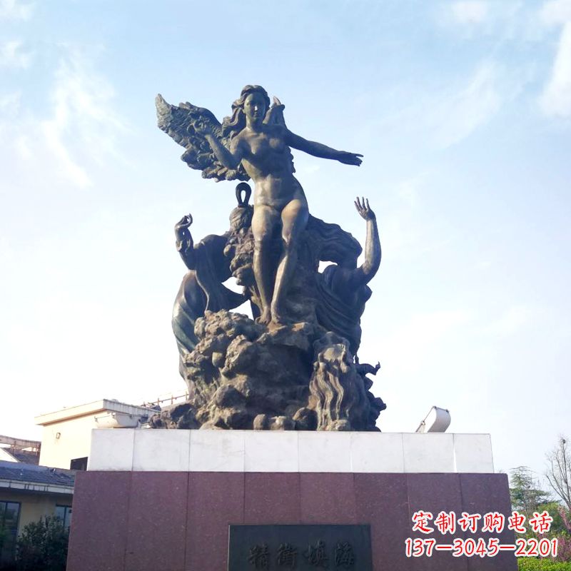 潍坊公园园林神话传说“精卫填海”景观雕塑