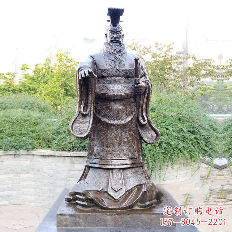 潍坊公园原理历史名人古代著名帝王雕塑秦始皇雕像