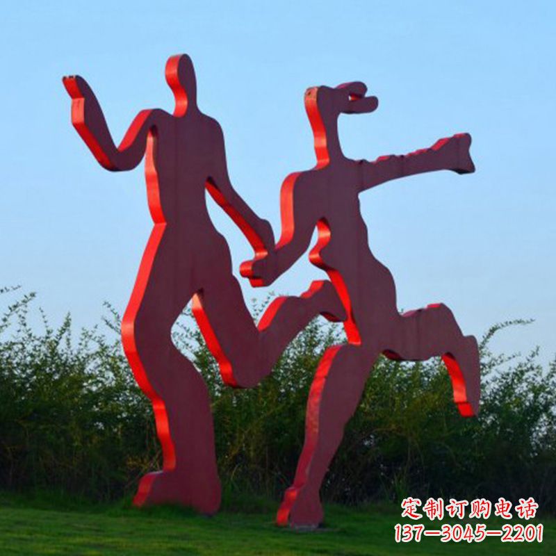 潍坊情侣心剪影雕塑