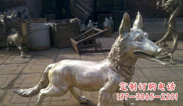 潍坊铸铜小狗动物雕塑