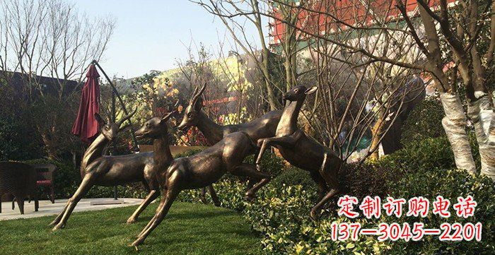 潍坊中领雕塑精美铜鹿动物雕塑