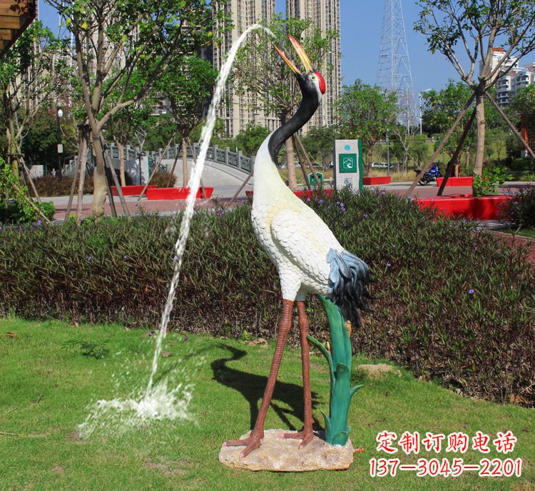 潍坊精美雕塑仿真仙鹤动物雕塑