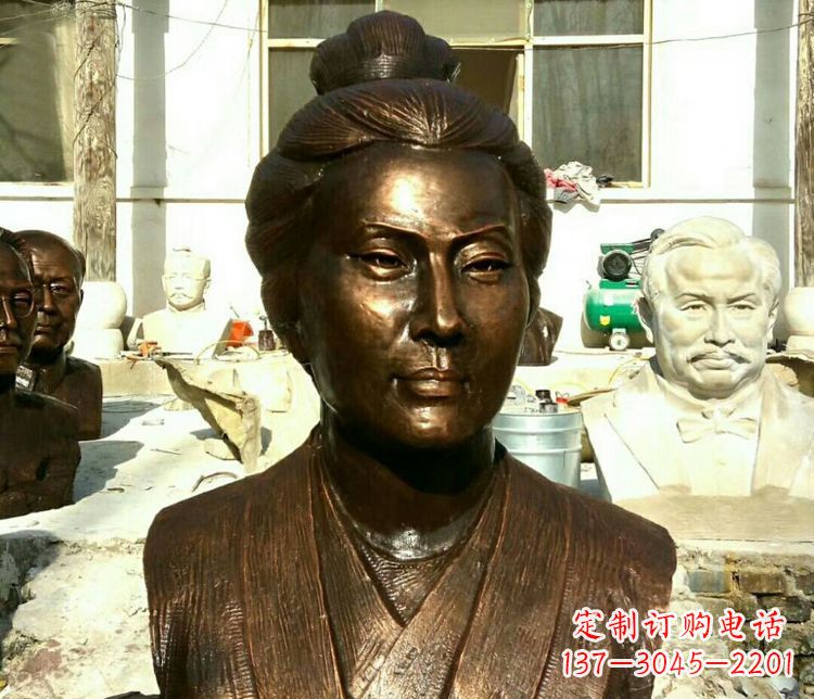 潍坊传承经典,精美雕塑李清照胸像铜雕