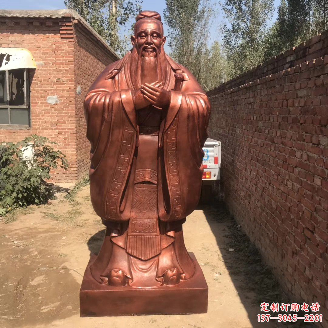 潍坊古代孔子铜雕