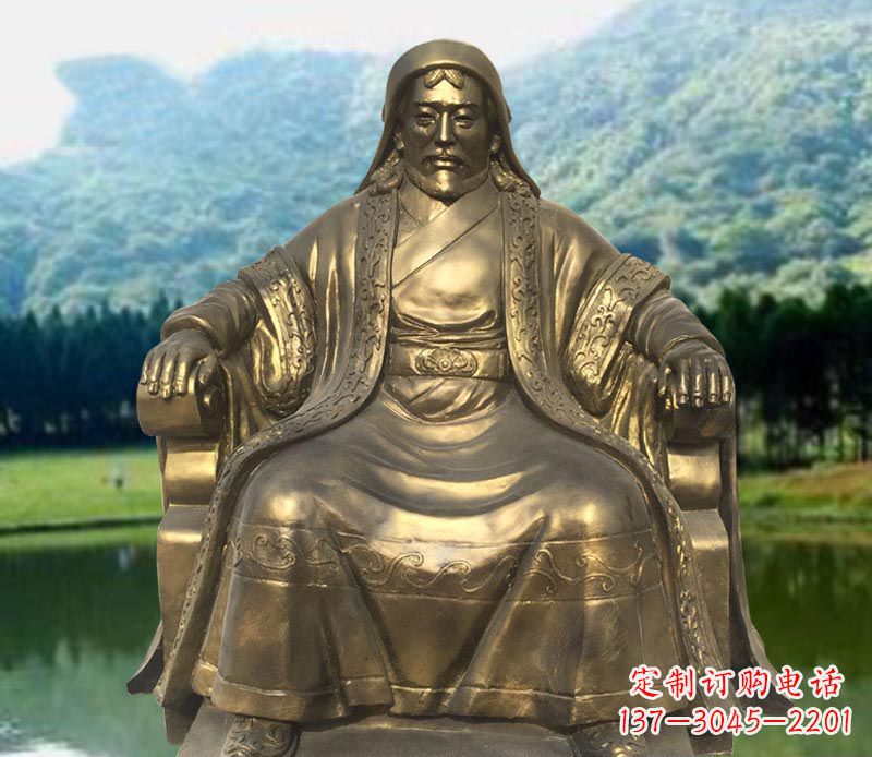 潍坊中领雕塑致敬成吉思汗铜雕