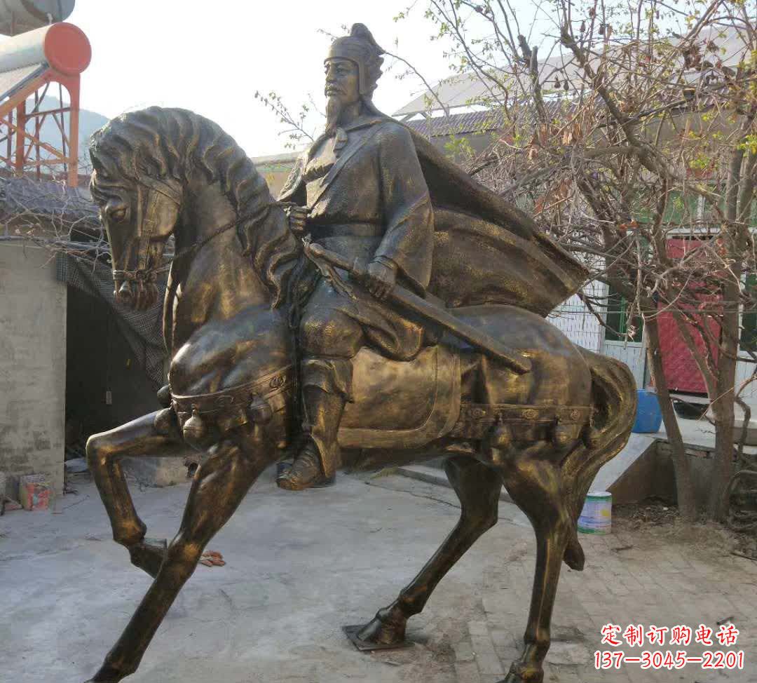 潍坊古典风格骑马人物铜雕塑