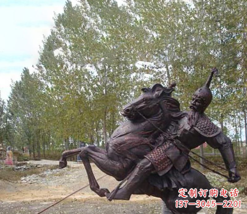 潍坊古典风格骑马人物雕塑