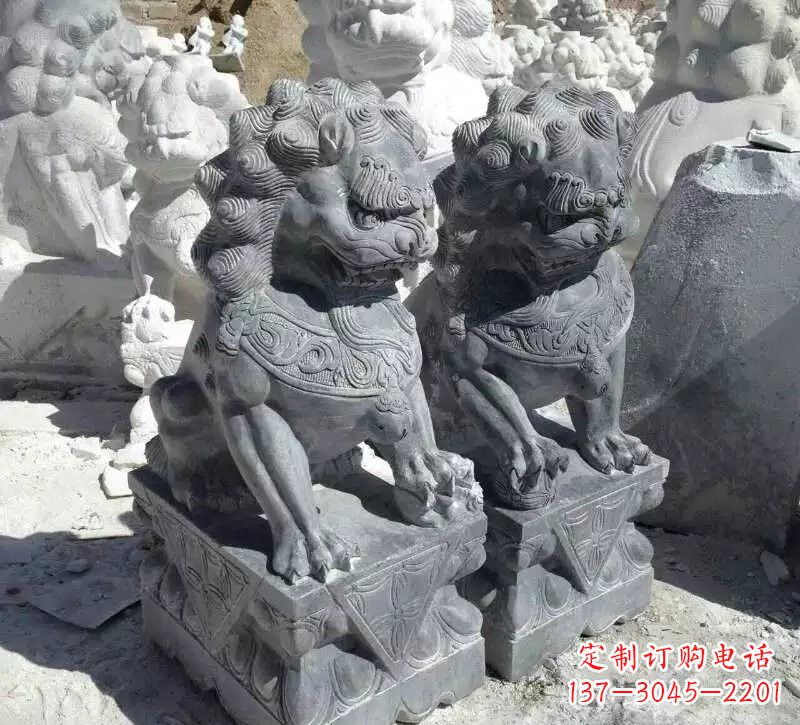 潍坊古典青石狮子雕塑