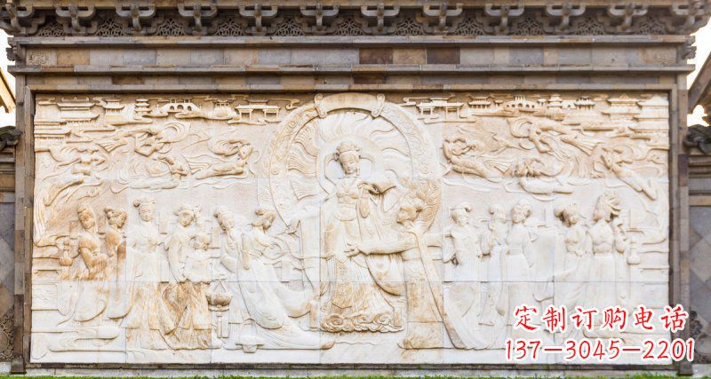潍坊中领雕塑:古代人物石浮雕影壁