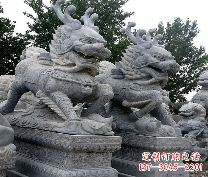 潍坊古典精美麒麟雕塑