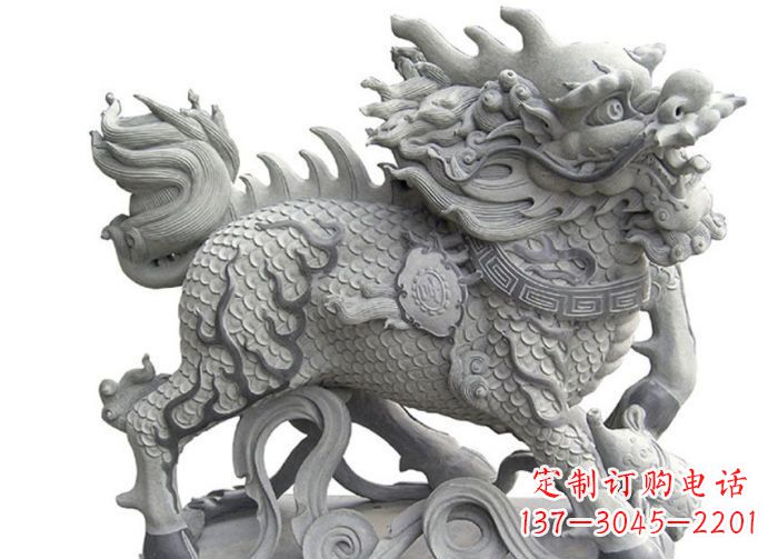 潍坊中领雕塑|精美古典麒麟雕塑