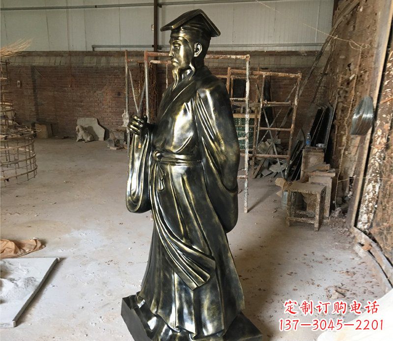 潍坊古代书法家王羲之铜雕