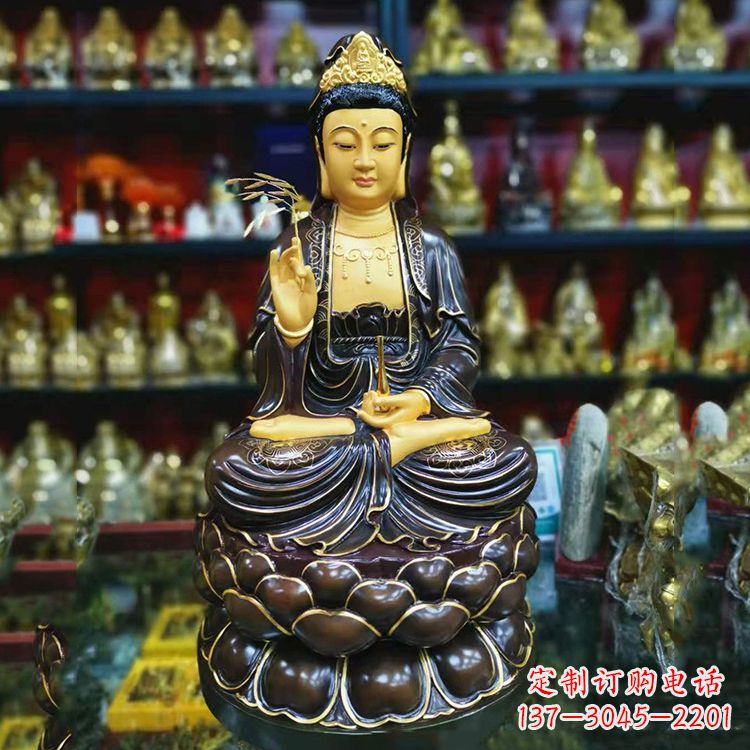 潍坊古铜手工雕刻观音佛像