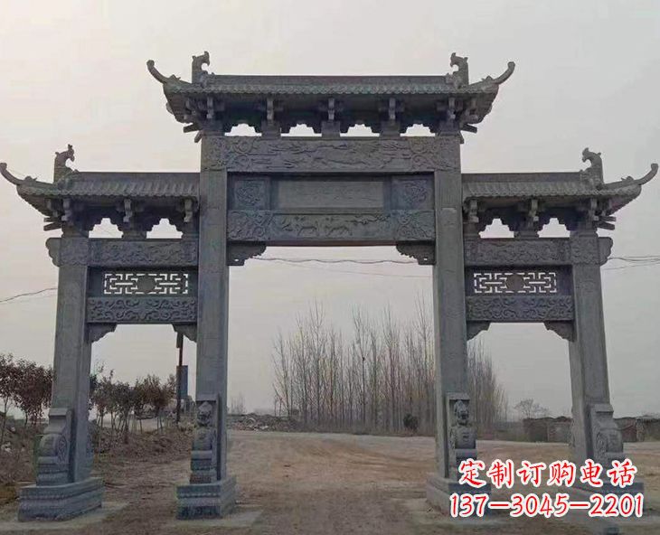 潍坊古石牌坊-手工精雕细琢牌坊雕塑