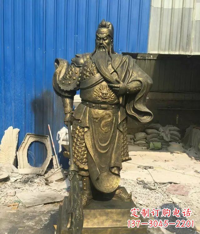 潍坊精美雕刻的关公铜雕