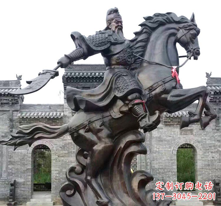 潍坊精致细腻的关公骑马雕塑