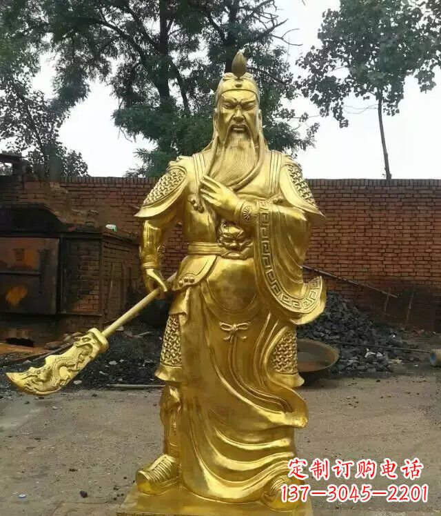潍坊体现传统文化的关公铜雕护御家园