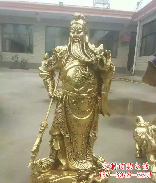 潍坊关公提刀武财神铜雕 (3)
