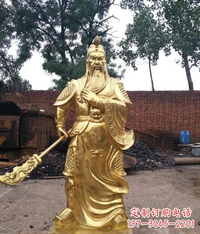 潍坊关公提刀武财神铜雕 (4)