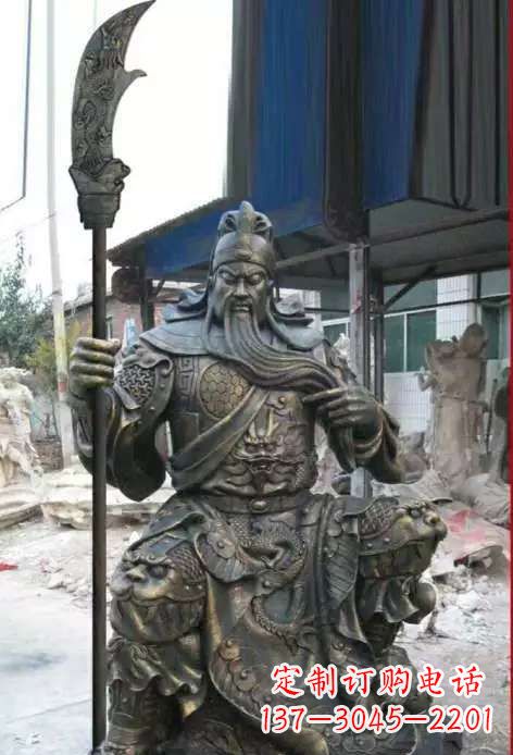 潍坊古典风格关公铜雕塑