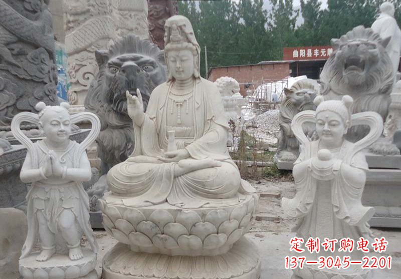 潍坊观音菩萨善财童子和龙女雕塑