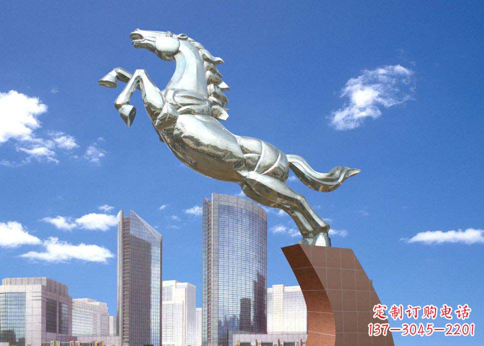 潍坊全新不锈钢奔马雕塑