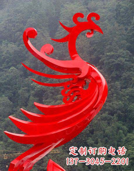 潍坊广场不锈钢彩色凤凰雕塑