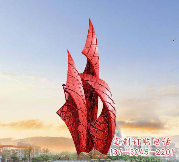 潍坊不锈钢抽象船帆雕塑