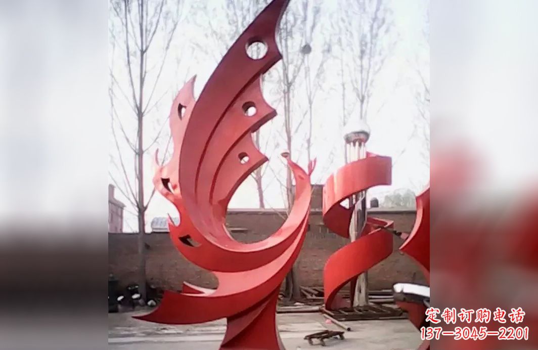 潍坊广场不锈钢抽象凤凰雕塑