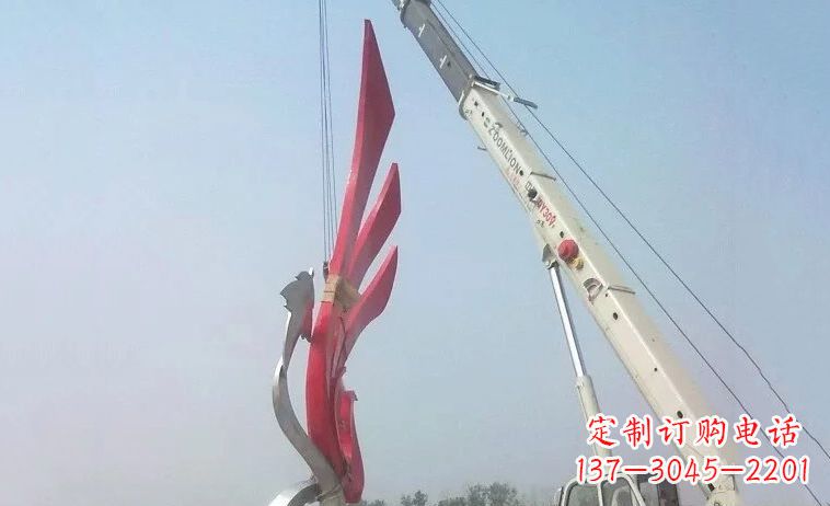 潍坊广场不锈钢抽象凤凰雕塑_2 (2)