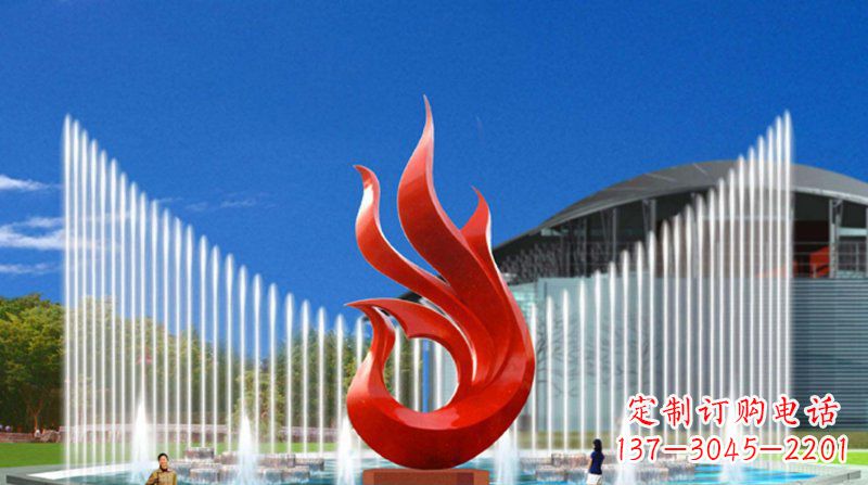 潍坊广场不锈钢抽象凤凰景观雕塑