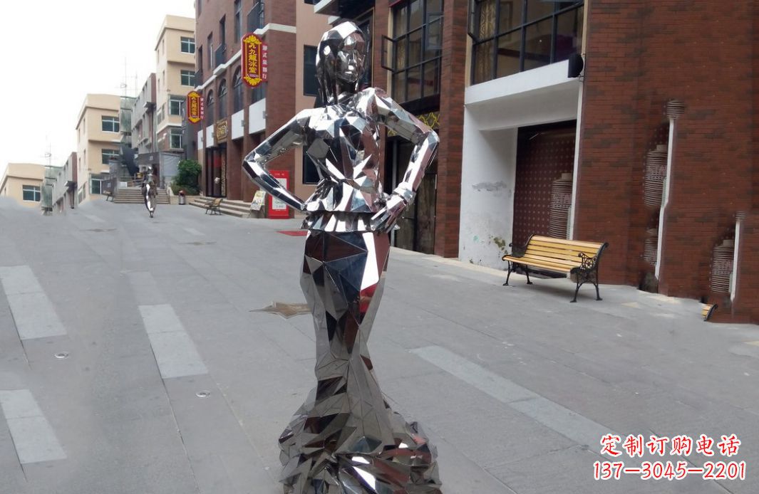 潍坊以美丽的姿态展示不锈钢美女雕塑