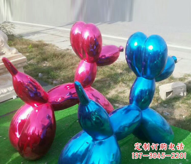 潍坊广场不锈钢抽象小狗雕塑