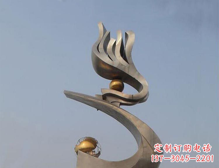 潍坊广场不锈钢创意凤凰雕塑